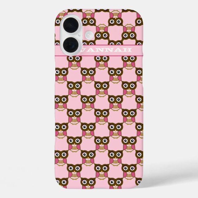 Niedliches rosa Owl Muster Farbe auswählen Case-Mate iPhone Hülle (Rückseite)