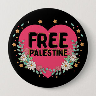niedliches rosa Palästina-Herzdesign Button