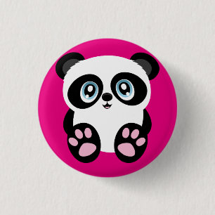 Niedliches rosa Panda-Knopf-Button-Abzeichen Button