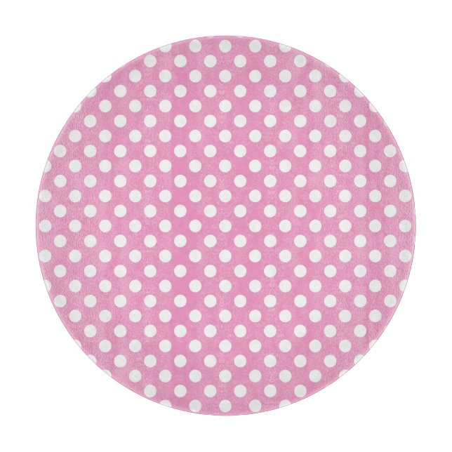 Niedliches rosa Polka-Punkt-Muster Schneidebrett (Vorderseite)