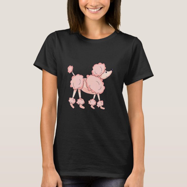 Niedliches rosa Poodle T-Shirt (Vorderseite)
