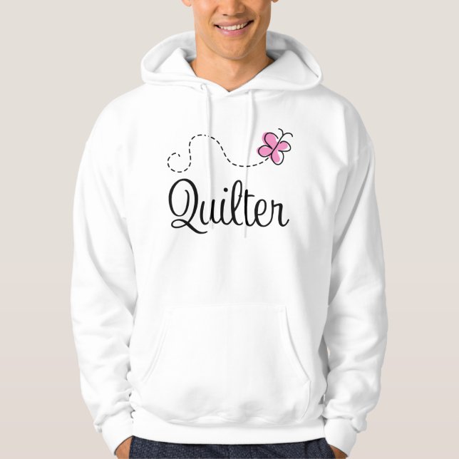 Niedliches rosa Quilter Geschenk Hoodie (Vorderseite)