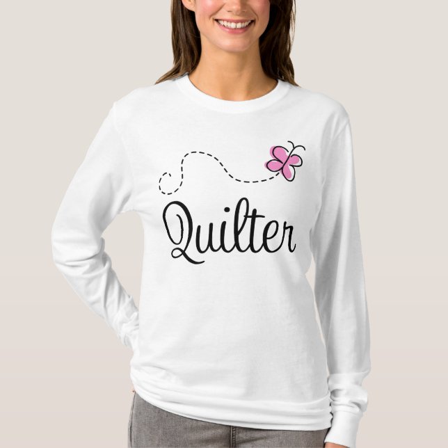Niedliches rosa Quilter Geschenk T-Shirt (Vorderseite)