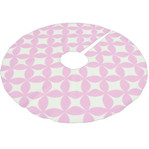 Niedliches rosa Retro Geometrie Mitteles Mod-Muste Polyester Weihnachtsbaumdecke