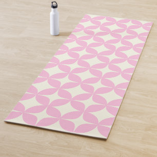 Niedliches rosa Retro Geometrie Mitteles Mod-Muste Yogamatte