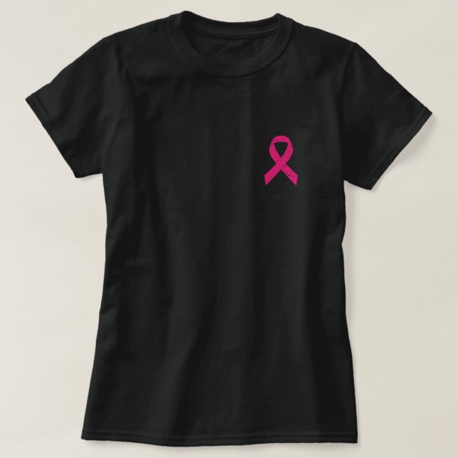 Niedliches Rosa Ribbon Brustkrebs Bewusstsein Frau T-Shirt (Design vorne)