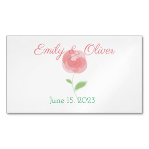 Niedliches rosa Rosendesign im modernen Stil Magnetische Visitenkarte