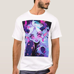Niedliches Rosa, Schwarz und Weißer Koakuma Kleine T-Shirt