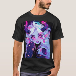 Niedliches Rosa, Schwarz und Weißer Koakuma Kleine T-Shirt