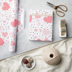 Niedliches rosa Schwein für Valentinstag Geschenkpapier