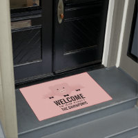 Niedliches rosa Schwein Herzlich willkommen bei un