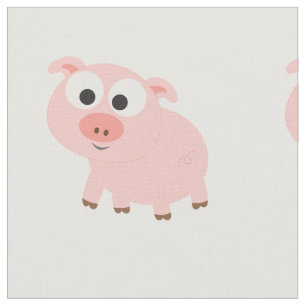 Niedliches rosa Schwein Stoff