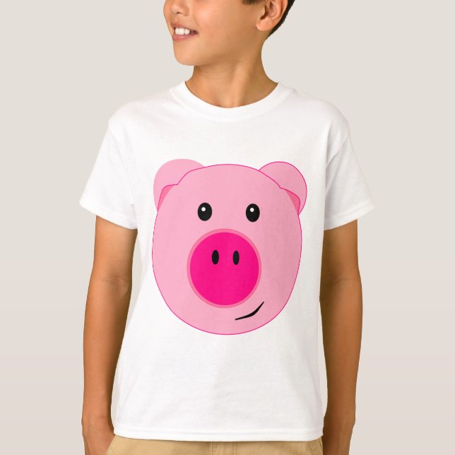 Niedliches rosa Schwein T-Shirt (Vorderseite)