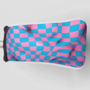 Niedliches rosa und blaues Abstraktes Prüfplatinen Golf Headcover