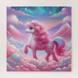 Niedliches Rosa und blaues Einhorn Puzzle