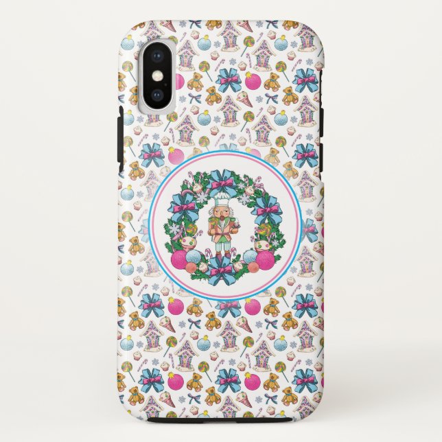 Niedliches Rosa und blaues Weihnachtslied Case-Mate iPhone Hülle (Rückseite)