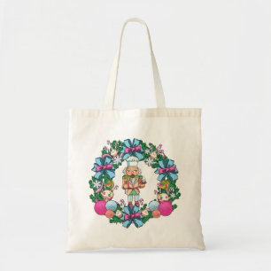 Niedliches Rosa und blaues Weihnachtslied Tragetasche
