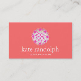 Niedliches Rosa und Coral Lotus Schönheitssalon un Visitenkarte