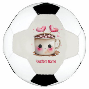 Niedliches Rosa und cremefarbenes Wasser - Kakao T Fußball