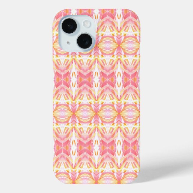 Niedliches Rosa und Gelb Abstrakte Kaleidope druck Case-Mate iPhone Hülle (Rückseite)