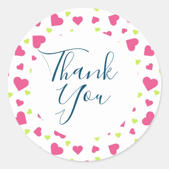 Niedliches rosa und grünes Herz-Kreislauf-Muster d Runder Aufkleber (Vorderseite)