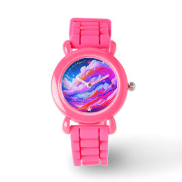 Niedliches Rosa und Lila Wolke Eclipse Mini eWatch Armbanduhr