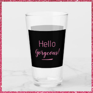 Niedliches Rosa und Schwarz Hallo wunderschönes Zi Glas