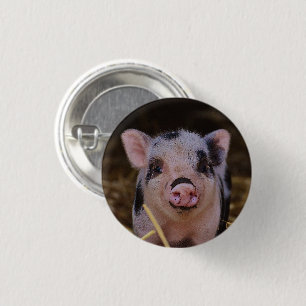 Niedliches Rosa und Schwarzes Fieberfeld Button