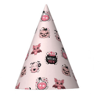 Niedliches Rosa und Schwarzes GeisterHalloween Partyhütchen