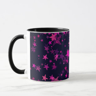 Niedliches rosa und schwarzes kosmisches Sternmust Tasse