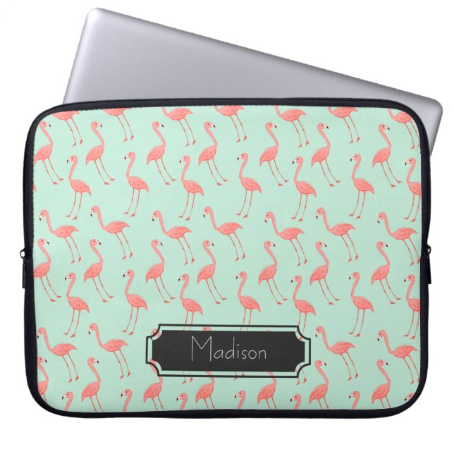 Niedliches rosa und tadelloses Flamingo-Muster | Laptopschutzhülle (Vorderseite)
