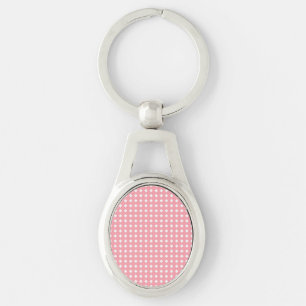 Niedliches rosa und weißes geometrisches Muster Schlüsselanhänger
