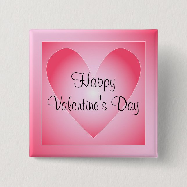 niedliches rosa und weißes Herz Button (Vorderseite)