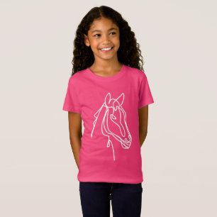 Niedliches Rosa und weißes Pferd Shirt für Mädchen