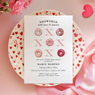 Niedliches Rosa Valentine Donut Brautparty Einladung
