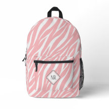 Niedliches rosa weißes Muster Zebra Print Monogram