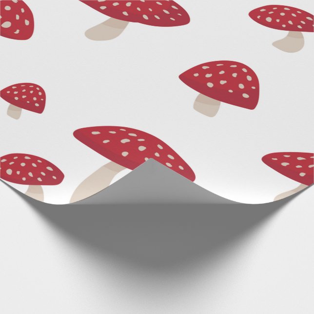 Niedliches Rot-Toadstol-Mushroom-Umschlagpapier Geschenkpapier (Ecke)