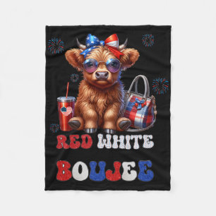 Niedliches Rot und Boujee Kuh 4. Juli Patrioti Fleecedecke