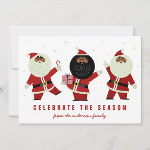 Niedliches Rot und Weiß tanzen Schwarzer Santas