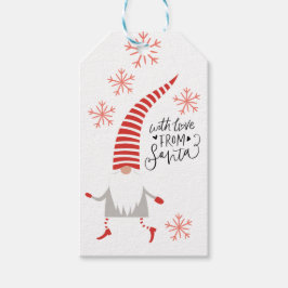 Niedliches Rot und Weiß Weihnachtsgnom und Schneef Geschenkanhänger