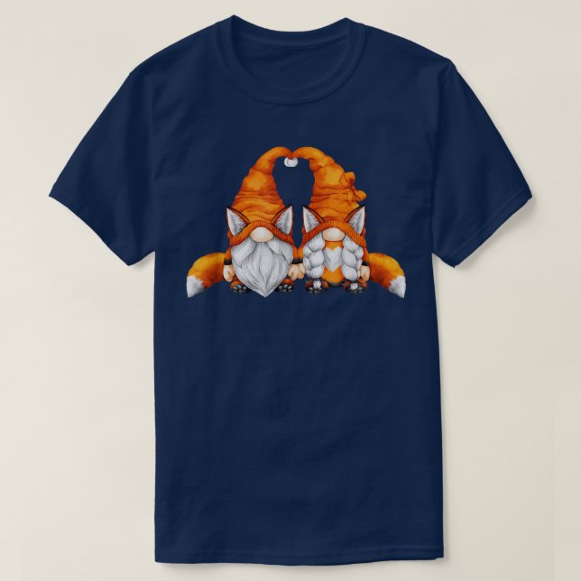 Niedliches Rot von Gnomen mit belebten Schwänzen f T-Shirt (Design vorne)