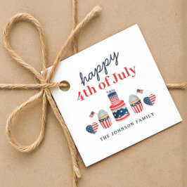 Niedliches Rot-Weiß und Blau 4. Juli Party Geschenkanhänger