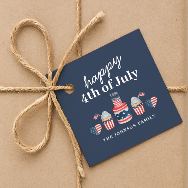 Niedliches Rot-Weiß und Blau 4. Juli Party Geschenkanhänger (Cute Red White And Blue 4th Of July Party Favor Tags)