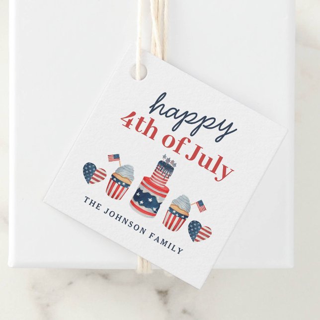 Niedliches Rot-Weiß und Blau 4. Juli Party Geschenkanhänger (Cute Red White And Blue 4th Of July Party Favor Tags)