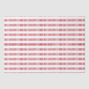 Niedliches rot-weißes Spitzenmuster Weihnachten Seidenpapier