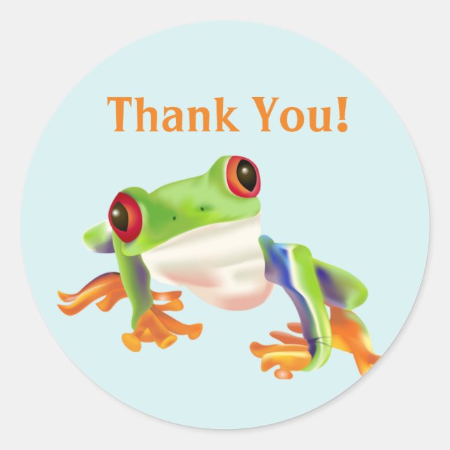 Niedliches Rotes Auge Tree Frog Danke Stickers (Vorderseite)