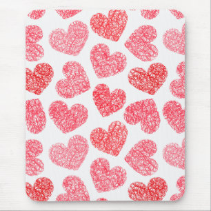 Niedliches rotes doodled Herz - Valentinstag Muste Mousepad