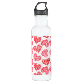 Niedliches rotes doodled Herz - Valentinstag Muste Trinkflasche