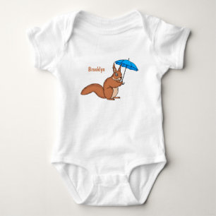 Niedliches Rotes Eichhörnchen mit Cartoon Baby Strampler