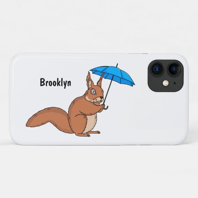 Niedliches Rotes Eichhörnchen mit Cartoon Case-Mate iPhone Hülle (Rückseite (Horizontal))